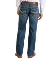 Relaxed Fit Ladder Stitch Straight Jeans