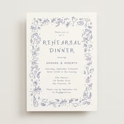 "Bridal Border" - Customizable Rehearsal Dinner Invitations in Blue by frau brandt.