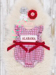 Alabama Smocked Gingham Bubble