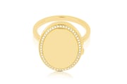 Gold & Diamond Oval Locket Ring