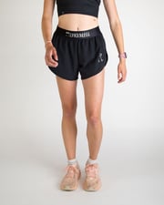 Women's Black 4" Split Shorts