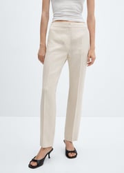 100% linen straight trousers - Women | MANGO OUTLET USA