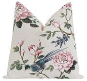 Windham Cream Floral & Bird Pillow