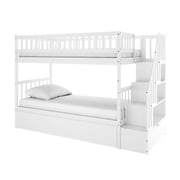 Sabbie Hardwood Single Storage Bunk Bed in White