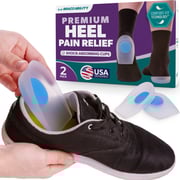 Plantar & Achilles Heel Spur Shoe Inserts - Silicone Pain Relief Gel Cup Cushions (Pair)