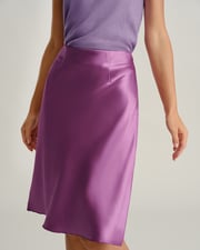 Purple Knee Length Straight Skirt