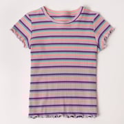 Stripe Lettuce Trim Tee