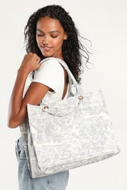 Got it All Light Blue Toile Print Tote Bag