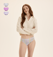 Leakproof UltraThin No-Show Underwear Bikini 3-Pack