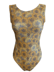 Sunflower Gymnastics Leotard - Foxy's Open-Back Dance Leo - Made in USA
