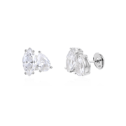 Moissanite Toi et Moi Stud Earrings – Marquise & Pear