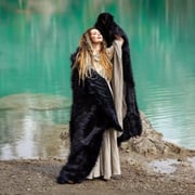 Faux Fur Throw Blanket - Panther Black