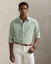 Slim Fit Striped Stretch Poplin Shirt