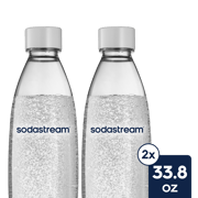 SodaStream 1L Slim Dishwasher Safe Bottles Twin Pack - White
