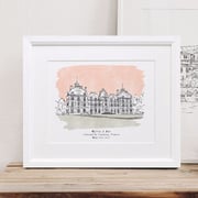 Bespoke Illustrated Wedding Venue Art Print