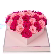 Rosé Heart Fuchsia and Light Pink