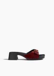 Britt Clog in Cherry Haircalf