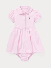 Polo Ralph Lauren Baby Girls Knit Pique Oxford Dress and Bloomer Set