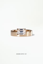 Horizontal Emerald Cut Diamond Monolith Ring
