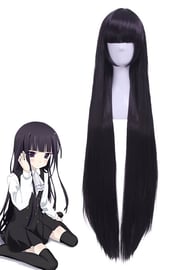 Inu X Boku SS Shirakiin Ririchiyo Long Straight Black Anime Cosplay Wigs