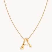 A Initial Bold Pendant Necklace in Gold