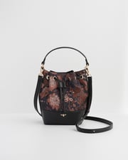 Deco Bloom Black Bucket Purse