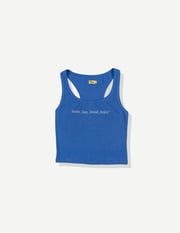 Swim Tan Relax Ribbed Tank - Blue