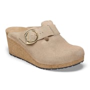Fanny Ring-Buckle Suede Leather Warm Sand