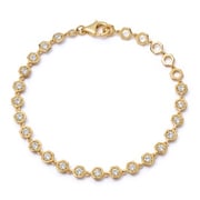 Gold White Sapphire Deco Tennis Bracelet