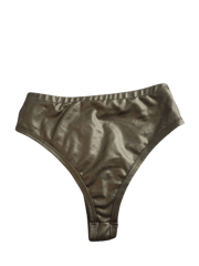 Faux Leather High Rise Thong