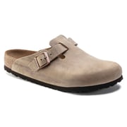 Boston Suede Leather Soft Footbed Slip On Shoes in Tobacco