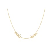 Double Diamond Script Name Necklace