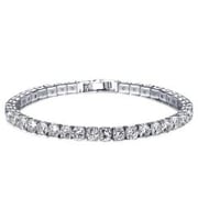 Italo Round Created White Sapphire Tennis Bracelet