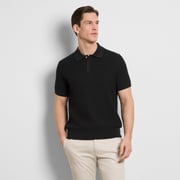 Smart Temp Texture Short Sleeve Snap Polo