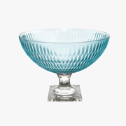 Pale Blue Cut Glass Footed Bowl