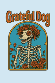 Grateful Skeleton Pigment Dyed Uni T
