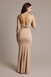 Crepe Tank Mermaid Dress with Back Knot