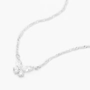silver crystal butterfly pendant necklace