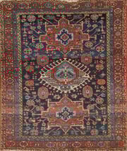 Antique Vegetable Dye Heriz Serapi Persian Accent Rug 4x5
