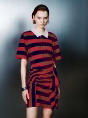 Striped Irregular Hem Straight Dresses