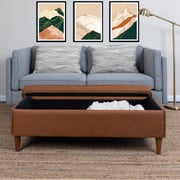 Atley Upholstered Bench with Storage and Solid Wood Legs