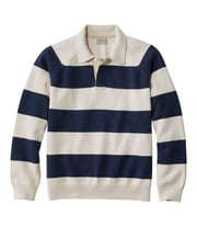 Men's Wicked Soft Cotton/Cashmere Sweater, Rugby Polo, Stripe | Sweaters at L.L.Bean