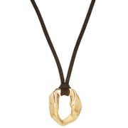 Suede Necklace With Organic Circle