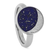 Blue Stardust with Meteorite Moon Ring