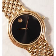 Movado Museum 87.33.866 Black Dial Quartz Gold Plated Mens Watch,,,,32mm on eBid Australia | 219071060