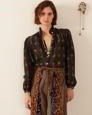 Annabel Black Daisy Shirt
