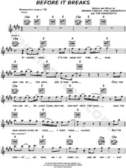 Brandi Carlile "Before It Breaks" Sheet Music (Leadsheet) in C# Minor (transposable) - Download & Print