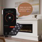 Modern Ember Patton Smart Electric Fireplace Mantel Package in White