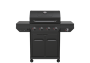 4-Burner Gas Grill with Side Burner in Black