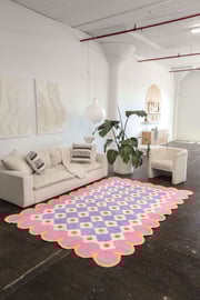 Pink and Purple Floral Area Rug